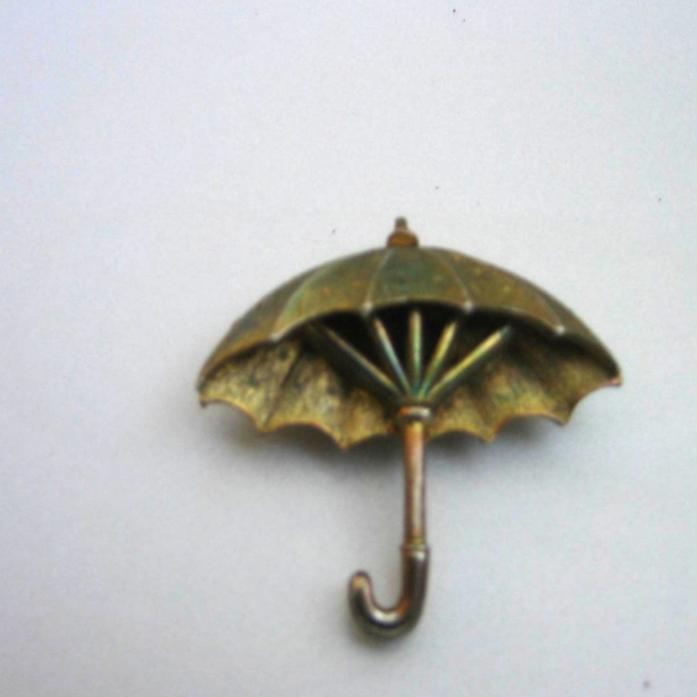 Vintage 80's J.J. Jonette  Umbrella Brooch Pin